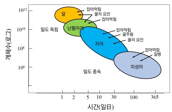 물고기 초기생활사 단계 생존에 영향을 주는 물리, 생물 요인