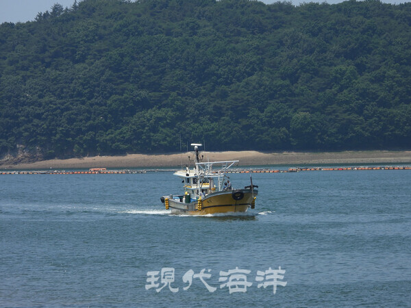 오천항으로 들어오는 잠수기어선