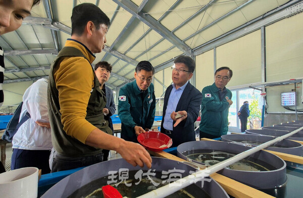 현장에서 점검을 하고 있는 박승준 어촌양식정책관