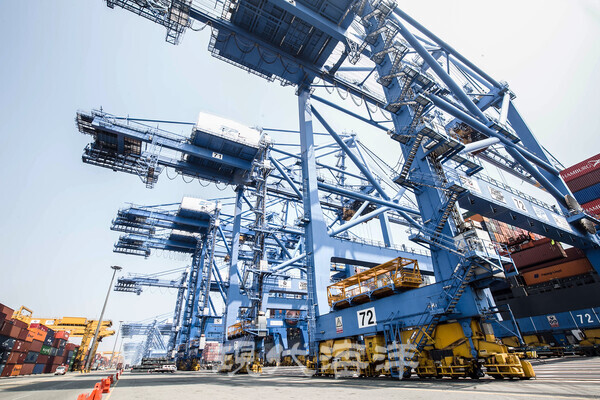 PNC가 운영하는 부산 신항 제2부두는 국내 최대 규모를 자랑한다.