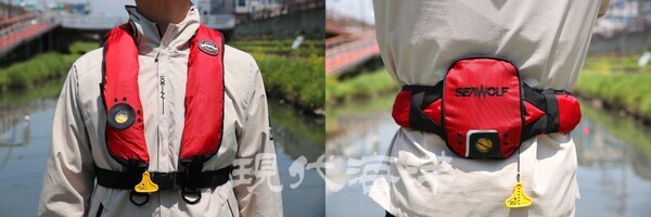 HS-X03(목걸이형), HS-X06(허리벨트형) 착용모습